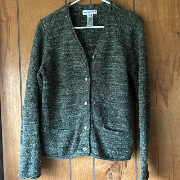 Evan-Picone green cardigan - Picture 5 of 5